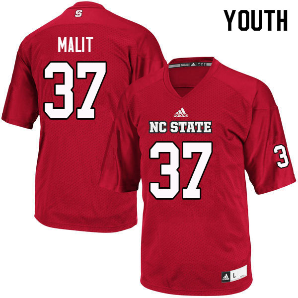 Youth #37 Jessie Malit NC State Wolfpack College Football Jerseys Sale-Red